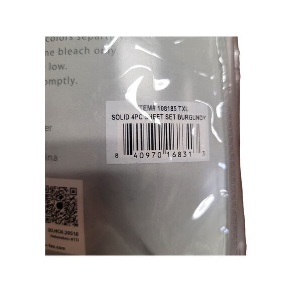 4-Piece Bed Sheet Sets, (Includes 1 Bonus Pillowcase), Twin XL, Burgundy - Picture 7 of 7